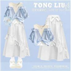 批发原版面料和做工2026新款小清新正肩撞色短袖<b class='q'>t</b><b class='q'>恤</b>女假两件娃娃