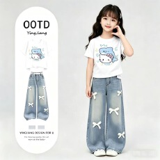 批发原版面料和做工2026新款小清新正肩撞色短袖t恤女假两件娃娃