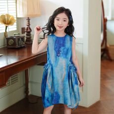 批发女童连衣裙夏季2026新款儿童洋气时髦扎染背心裙女宝宝夏装裙子潮