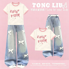 批发女童<b class='q'>夏</b>季套<b class='q'>装</b>2026新款洋气时髦小女孩运动衣服儿童夏<b class='q'>装</b>短袖