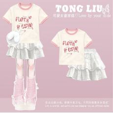 女童夏季套装2026新款洋气时髦小女孩运动衣服儿童夏装短袖