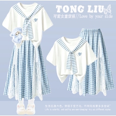 批发女<b class='q'>童</b><b class='q'>印花</b>休闲短<b class='q'>袖套装</b>夏季2026新款洋气女大<b class='q'>童</b>披肩百搭休闲阔腿裤