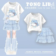 批发女童巨好看夏季连衣裙子2026新款女大童夏装套装小女孩绝美公主裙
