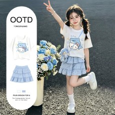 批发女童巨好看夏季连衣裙子2026新款女大童夏装套装小女孩绝美公主裙