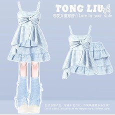 批发原版面料和做工2026新款小清新正肩撞色