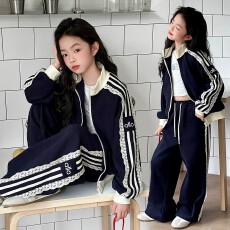 批发<b class='q'>女</b><b class='q'>童</b>2026春秋季套装新款韩版百搭长袖外套<b class='q'>宽松</b>长裤运动两件套潮
