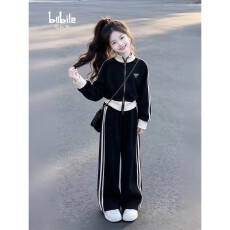 批发女童春秋款洋气套装2026新款中大童春装韩版立领外套<b class='q'>休闲</b>裤两件套