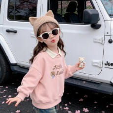 批发女童2026新款春款套装新时髦超洋气儿童两件套<b class='q'>牛仔裤</b>套装