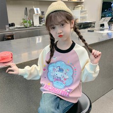 批发女童多巴胺穿搭一整套高级感2026新款初中生洋气时髦<b class='q'>卫衣</b>裙子<b class='q'>套装</b>
