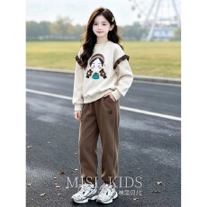 批发<b class='q'>女童</b>运动<b class='q'>套装</b>秋装2026新款洋气中大童儿童春秋女孩卫衣卫裤两件套