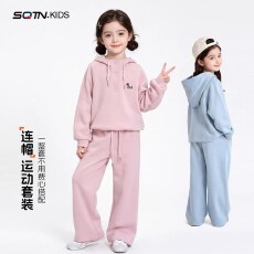批发<b class='q'>女</b><b class='q'>童</b>套装春秋洋气卫衣新款2026儿童女孩休闲连帽运动两件套