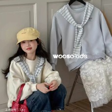 批发<b class='q'>女童</b>超好看<b class='q'>印花</b>披肩圆领卫衣秋冬2026新款小个子洋气爆款外套潮