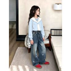 批发<b class='q'>韩国</b><b class='q'>女童</b>时髦<b class='q'>套</b>装2026秋超好看时尚上衣裙子两件套华棉复合牛奶丝