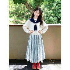 批发<b class='q'>韩国</b><b class='q'>女童</b>时髦<b class='q'>套</b>装2026秋超好看时尚上衣裙子两件套华棉复合牛奶丝