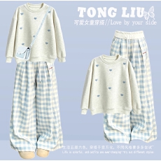批发韩国女<b class='q'>童</b><b class='q'>时髦</b>套装<b class='q'>2026</b>秋超好看时尚上衣裙子两件套华棉复合牛奶丝