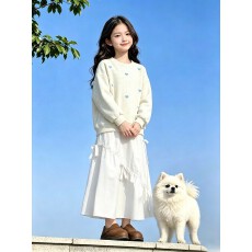 批发韩国<b class='q'>女</b><b class='q'>童</b><b class='q'>时髦</b><b class='q'>套装</b><b class='q'>2026</b>秋超好看时尚上衣裙子两件套华棉复合牛奶丝