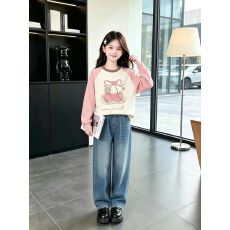 批发女童加绒卫衣<b class='q'>套装</b>2026新款儿童学院风上衣小女孩