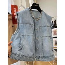 批发欧韩新款<b class='q'>牛仔</b>外套女短款宽松春夏设计感小众<b class='q'>马甲</b><b class='q'>背心</b>衬衫上衣百搭