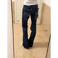 批发美式复古设计感低腰窄版直筒<b class='q'>牛仔裤</b><b class='q'>女</b>秋冬弹力显瘦百搭休闲微喇裤