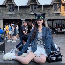 批发老钱调肌理感牛仔小香风外套女秋季新款港风韩版蓝色立领夹克上衣