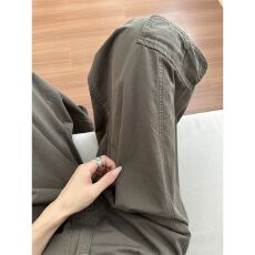 批发大码复古美式工装牛仔裤女春季胖mm梨形身材高腰显瘦直筒阔腿<b class='q'>裤子</b>