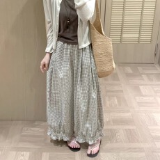 批发新款百搭花边阔腿裤夏季新款长裤日系显瘦格子休闲裤女