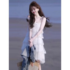 批发新款轻奢公主温柔设计师款无袖<b class='q'>连衣裙</b>2026