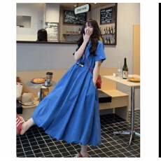 批发蓝色收腰显瘦<b class='q'>连衣裙</b>