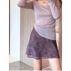 批发2026夏季超薄简约修身防晒罩纯色<b class='q'>长袖</b><b class='q'>T</b><b class='q'>恤</b>女高腰A字版豹纹短裙套装