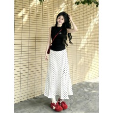 批发法式轻熟风波点<b class='q'>半身裙</b>女2026夏季新款韩系高腰显瘦A字气质<b class='q'>长裙</b>