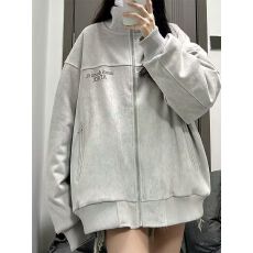 批发原版做法】秋冬oversize宽松感夹克上衣女美式宽松百搭<b class='q'>棒球</b><b class='q'>服外套</b>