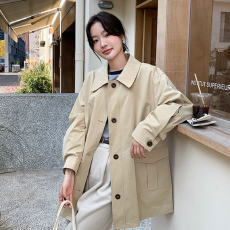 批发韩版高级感短款衬衫风衣外套女2026秋<b class='q'>冬</b>季新款英伦风气质显瘦上衣