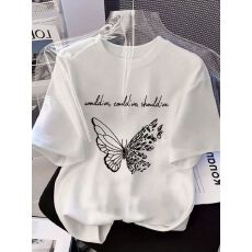 批发宽松版原版外贸韩版复古字母印花宽松大码<b class='q'>短袖</b><b class='q'>T</b><b class='q'>恤</b>百搭休闲上衣