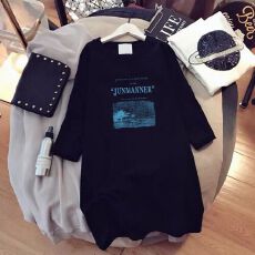 中长款2026夏季新款宽松大版网红超火cec短袖t恤女ins上衣