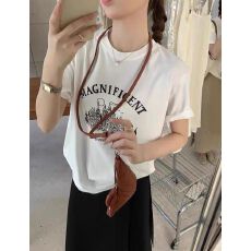 批发宽松版原版外贸韩版复古字母印花宽松大码短袖T恤百搭休闲上衣
