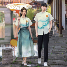 批发已出货实拍情侣装班服复古中式演出服民国风套装