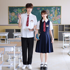 批发实拍情侣装班服<b class='q'>两件套连衣裙</b>毕业照团体服诗歌朗诵