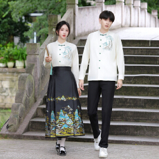 批发实拍情侣装班服复古中式演出服民国风套装