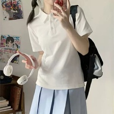 批发高街夏季短袖T恤<b class='q'>加大码</b>宽松胖MM百搭打底衫大码Polo衫女纯色上衣