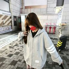 批发休闲新款女连帽外套美式oversize卫衣<b class='q'>长袖</b>春秋季简约<b class='q'>大码</b>宽松上衣