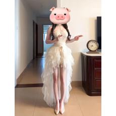 批发法式气质蕾丝<b class='q'>抹胸</b><b class='q'>连衣裙</b>女2026春季高端精致设计感网纱拖尾礼服裙