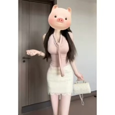 批发法式漂亮独特无袖上衣<b class='q'>蕾丝</b>包臀<b class='q'>半身裙</b>两件套装2026夏季一整套穿搭