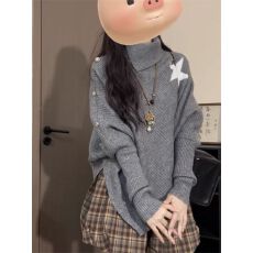 批发韩系漂亮<b class='q'>套装</b>女2025秋冬新款字母V领针织衫针织毛衣