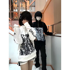 Polo领半拉链卫衣女