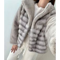 批发2025秋冬新款小龙猫外套连帽年轻款显瘦<b class='q'>时尚</b>保暖环保水貂毛气质女