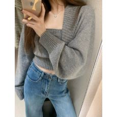 批发韩系气质抹胸针织背心+宽松披肩开衫毛衣