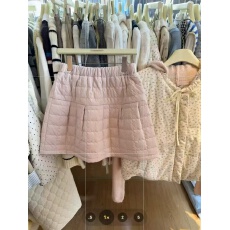 批发学院风复古绗缝宽松A字半身裙