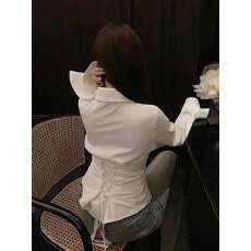 批发纯欲风设计感白色<b class='q'>衬衫</b>女装2025春季新款<b class='q'>衬衣</b><b class='q'>外套</b>气质小衫法式上衣