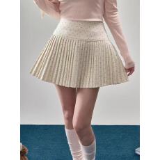 批发波点加厚毛呢防走光<b class='q'>半身裙</b>A字短裙