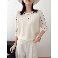 批发圆领套头针织衫秋冬新款长袖毛衣宽松显瘦通勤